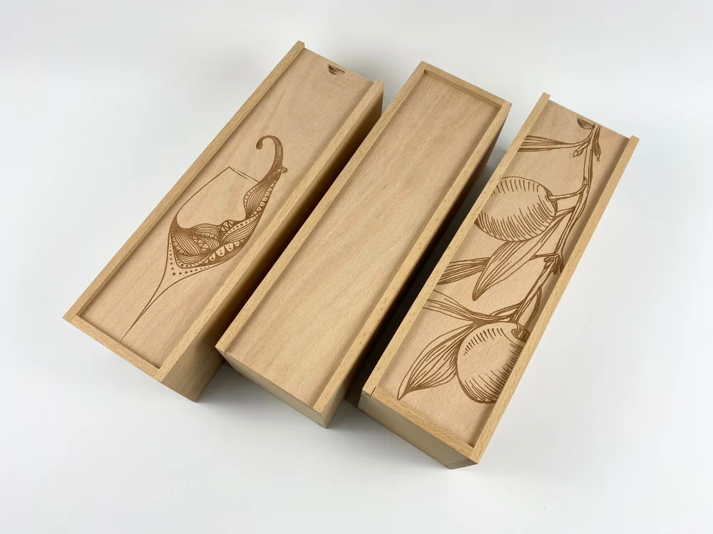 FSC Certified Beech Wood Sliding Lid Boxes