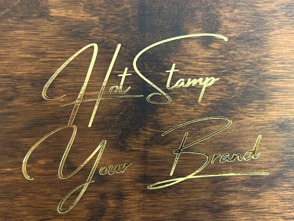 Hot stamping gold foil on plywood