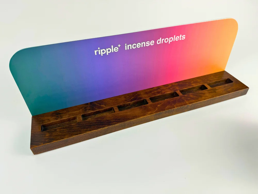 Custom display stand for Ripple Incense Droplets